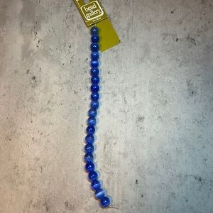 COPY - NWT Light Blue Cat’s Eye Round Glass Beads